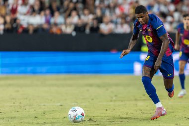 Madrid, İspanya - 31 Ağustos 2025: Rayo Vallecano ile FC Barcelona arasındaki lig maçı. EA Spor Ligi 2024-2025. FC Barcelona oyuncuları. Profesyonel lig.