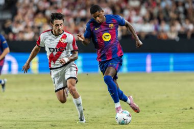 Madrid, İspanya - 31 Ağustos 2025: Rayo Vallecano ile FC Barcelona arasındaki lig maçı. EA Spor Ligi 2024-2025. Futbolcular. Profesyonel lig.