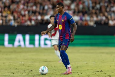 Madrid, İspanya - 31 Ağustos 2025: Rayo Vallecano ile FC Barcelona arasındaki lig maçı. EA Spor Ligi 2024-2025. FC Barcelona oyuncuları. Profesyonel lig.