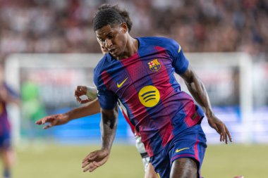 Madrid, İspanya - 31 Ağustos 2025: Rayo Vallecano ile FC Barcelona arasındaki lig maçı. EA Spor Ligi 2024-2025. FC Barcelona oyuncuları. Profesyonel lig.