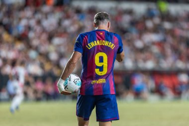 Madrid, İspanya - 31 Ağustos 2025: Rayo Vallecano ile FC Barcelona arasındaki lig maçı. EA Spor Ligi 2024-2025. FC Barcelona oyuncuları. Profesyonel lig.