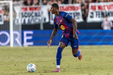 Madrid, İspanya - 31 Ağustos 2025: Rayo Vallecano ile FC Barcelona arasındaki lig maçı. EA Spor Ligi 2024-2025. FC Barcelona oyuncuları. Profesyonel lig.