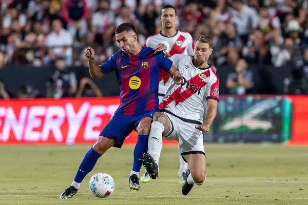 Madrid, İspanya - 31 Ağustos 2025: Rayo Vallecano ile FC Barcelona arasındaki lig maçı. EA Spor Ligi 2024-2025. Futbolcular. Profesyonel lig.
