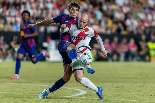 Madrid, İspanya - 31 Ağustos 2025: Rayo Vallecano ile FC Barcelona arasındaki lig maçı. EA Spor Ligi 2024-2025. Futbolcular. Profesyonel lig.