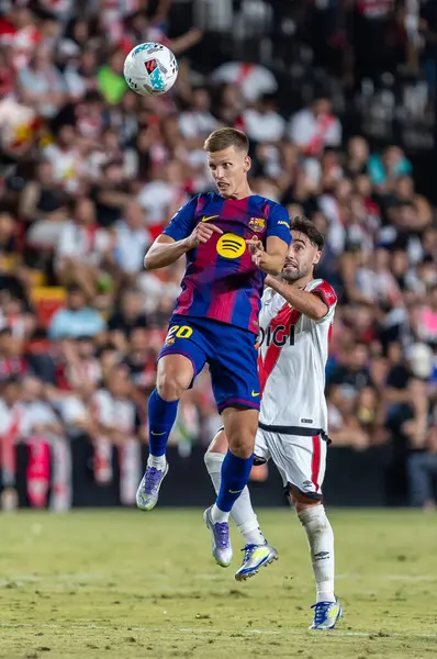 Madrid, İspanya - 31 Ağustos 2025: Rayo Vallecano ile FC Barcelona arasındaki lig maçı. EA Spor Ligi 2024-2025. Futbolcular. Profesyonel lig.
