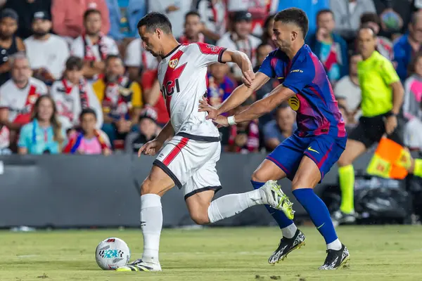 Madrid, İspanya - 31 Ağustos 2025: Rayo Vallecano ile FC Barcelona arasındaki lig maçı. EA Spor Ligi 2024-2025. Futbolcular. Profesyonel lig.