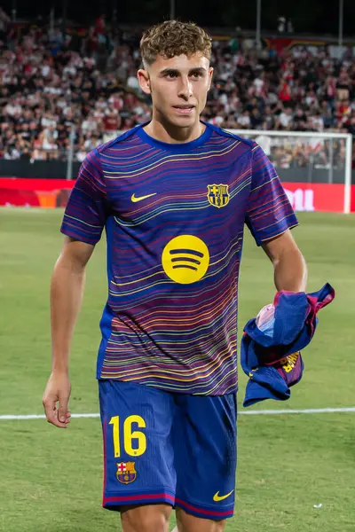 Madrid, İspanya - 31 Ağustos 2025: Rayo Vallecano ile FC Barcelona arasındaki lig maçı. EA Spor Ligi 2024-2025. FC Barcelona oyuncuları. Profesyonel lig.