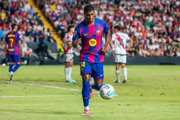 Madrid, İspanya - 31 Ağustos 2025: Rayo Vallecano ile FC Barcelona arasındaki lig maçı. EA Spor Ligi 2024-2025. FC Barcelona oyuncuları. Profesyonel lig.