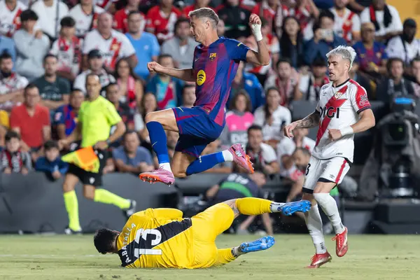 Madrid, İspanya - 31 Ağustos 2025: Rayo Vallecano ile FC Barcelona arasındaki lig maçı. EA Spor Ligi 2024-2025. Futbolcular. Profesyonel lig.