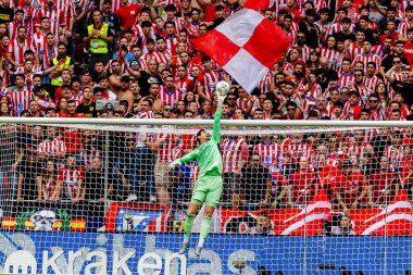 Madrid, İspanya - 27 Eylül 2025: Atletico Madrid ile Real Madrid arasındaki La Liga maçı İspanya 'nın başkentinde oynandı. Gerçek Madrid oyuncuları. Futbol müsabakası. EA Spor Ligi.