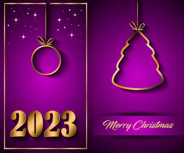 2023 Frohe Weihnachten Als Hintergrund Für Ihre Saisonalen Einladungen Festplakate — Stockvektor