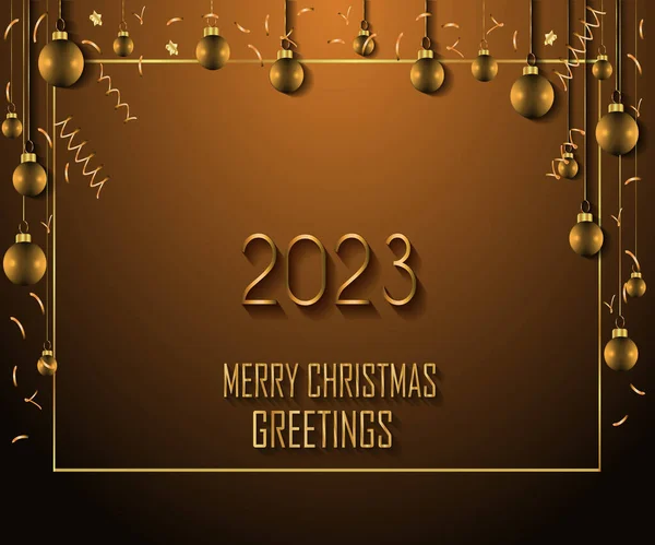 2023あなたの季節の招待状 祭りのポスター 挨拶カードのためのメリークリスマスの背景 — ストックベクタ