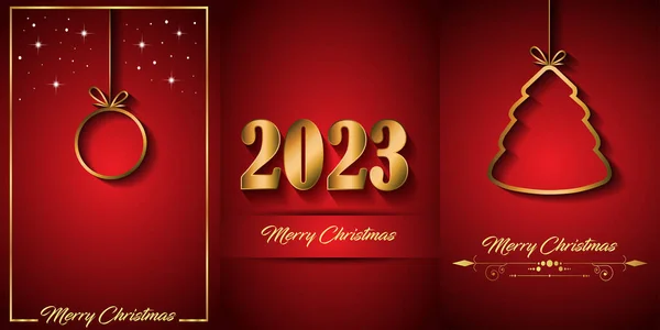 2023 Merry Christmas Background Your Seasonal Invitations Festival Posters Greetings — Stock Vector