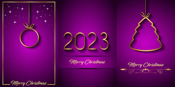 2023 Frohe Weihnachten Als Hintergrund Für Ihre Saisonalen Einladungen Festplakate — Stockvektor