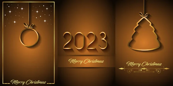 2023 Καλά Χριστούγεννα Φόντο Για Εποχιακές Προσκλήσεις Σας Αφίσες Φεστιβάλ — Διανυσματικό Αρχείο