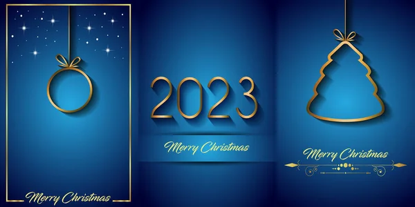 2023 Καλά Χριστούγεννα Φόντο Για Εποχιακές Προσκλήσεις Σας Αφίσες Φεστιβάλ — Διανυσματικό Αρχείο