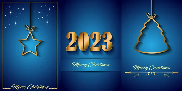 2023 Feliz Fundo Natal Para Seus Convites Sazonais Cartazes Festivais — Vetor de Stock