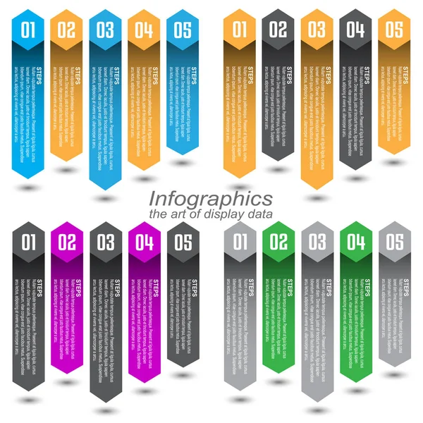 Συλλογή Infographic Πρότυπο Για Σύγχρονη Οπτικοποίηση Δεδομένων Και Κατάταξη Και — Διανυσματικό Αρχείο