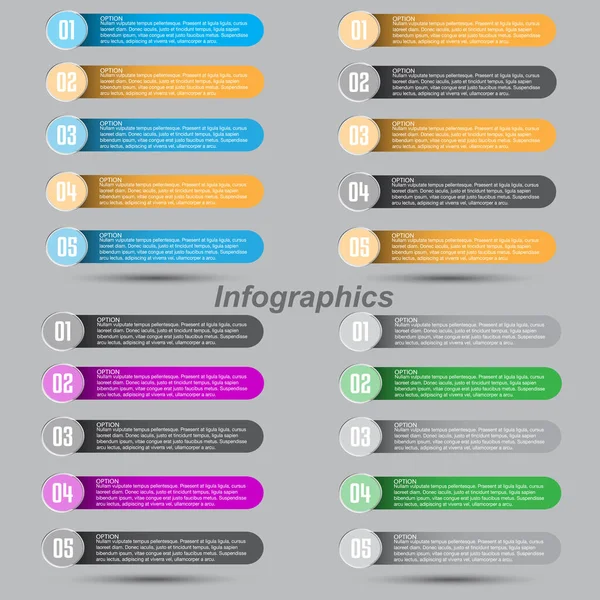 Collection Infographics Steps Options Banner Business Design Website Template — Stock Vector