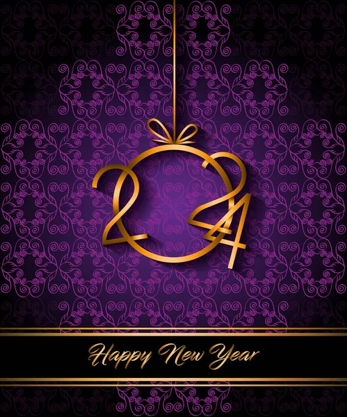 2024 Happy New Year Fond Pour Vos Invitations Saisonnières Affiches — Image vectorielle
