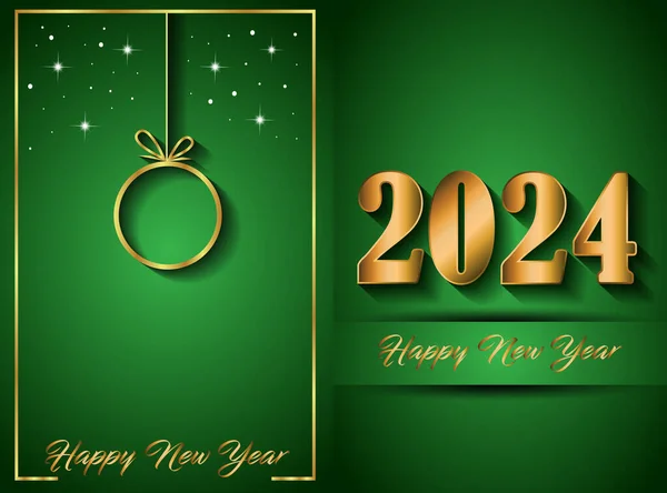 2024 Ευτυχισμένο Νέο Έτος Φόντο Για Τις Εποχιακές Προσκλήσεις Σας — Διανυσματικό Αρχείο