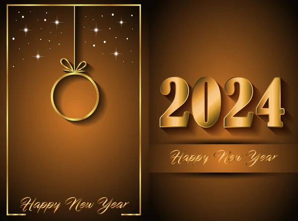 2024 Gelukkig Nieuwjaar Achtergrond Voor Seizoensgebonden Uitnodigingen Feestelijke Posters Wenskaarten — Stockvector