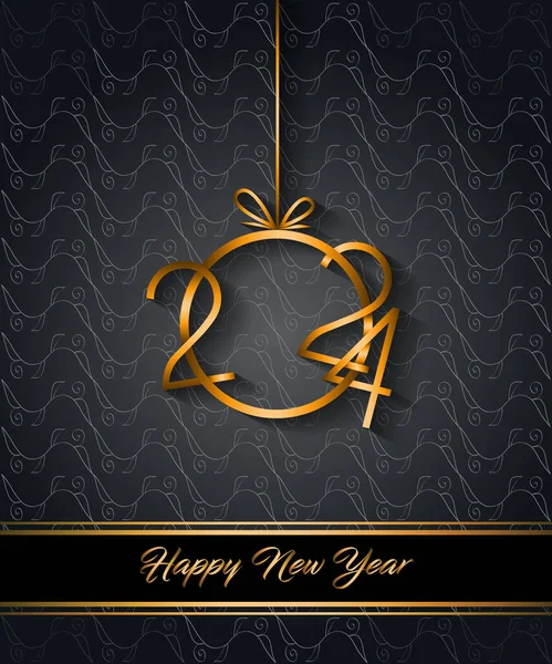 2024 Happy New Year Fond Pour Vos Invitations Saisonnières Affiches — Image vectorielle