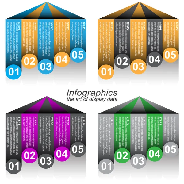 Sammlung Infografik Vorlage Für Moderne Datenvisualisierung Und Ranking Und Statistiken — Stockvektor