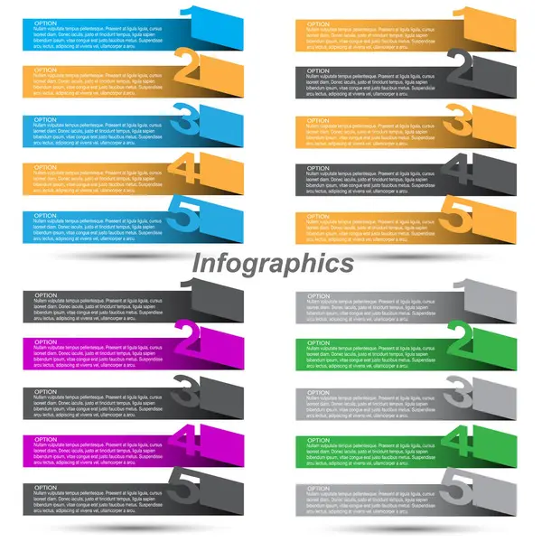Verzamel Infographics Met Stappen Opties Banner Voor Business Design Website — Stockvector