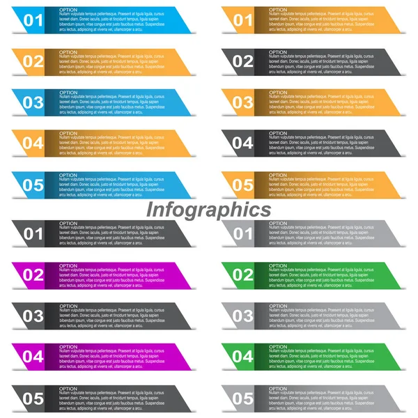 Sammlung Infografiken Mit Schritten Und Optionen Banner Für Business Design — Stockvektor