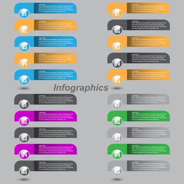 Инфографика Коллекции Шагами Опциями Баннер Бизнес Дизайна Шаблон Веб Сайта — стоковый вектор