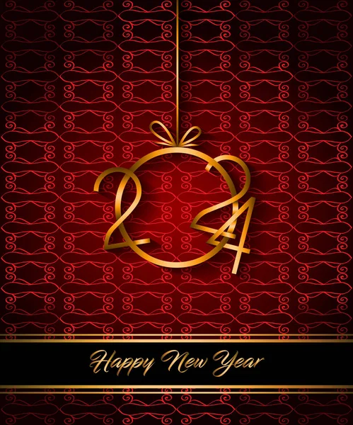 2024 Szczęśliwego Nowego Roku Tło Dla Sezonowych Zaproszeń Świąteczne Plakaty — Wektor stockowy