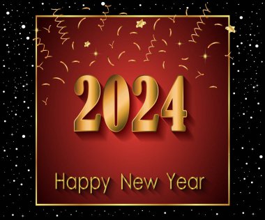 2024 Yeni Yıl Davetiyeleriniz, festival posterleriniz, tebrik kartlarınız için mutlu yıllar..