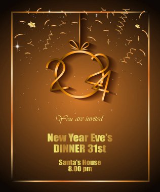 2024 Yeni Yıl Davetiyeleriniz, festival posterleriniz, tebrik kartlarınız için mutlu yıllar..