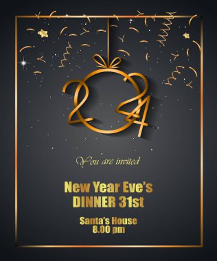 2024 Yeni Yıl Davetiyeleriniz, festival posterleriniz, tebrik kartlarınız için mutlu yıllar..