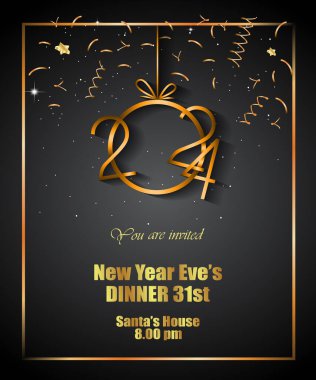 2024 Yeni Yıl Davetiyeleriniz, festival posterleriniz, tebrik kartlarınız için mutlu yıllar..