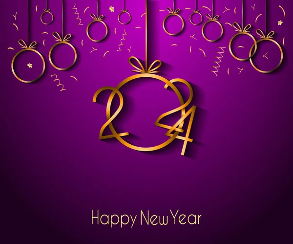 2024あなたの季節の招待状 お祝いのポスター 挨拶カードのための幸せな新年の背景 — ストックベクタ