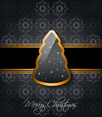 2024 Zarif klasik Noel tebrikleri. Arka planda el ilanları için ideal ağaç var..