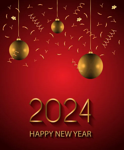 2024 Frohes Neues Jahr Als Hintergrund Für Ihre Saisonalen Einladungen lizenzfreie Stockillustrationen