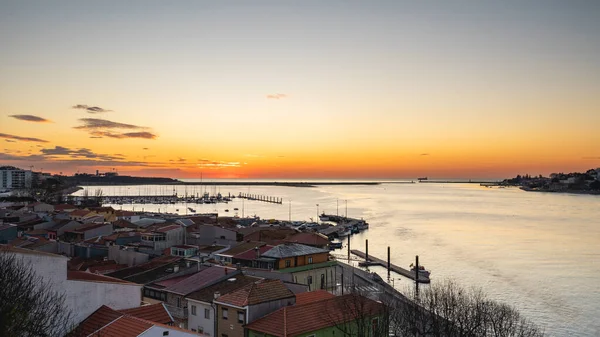Západ Slunce Přístavu Portu Portugalsko — Stock fotografie