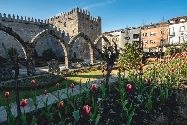 Braga Nın Eski Merkezinde Güzel Bir Mimari Portekiz Şubat 2023 — Stok fotoğraf