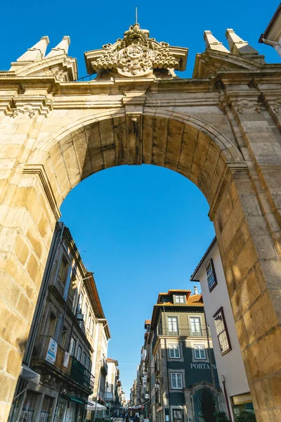 Красивая Архитектура Старом Центре Браги Португалия Февраля 2023 — стоковое фото