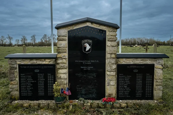Monument Voor Easy Company 101St Airborne Brecourt Normandië Frankrijk Februari — Stockfoto