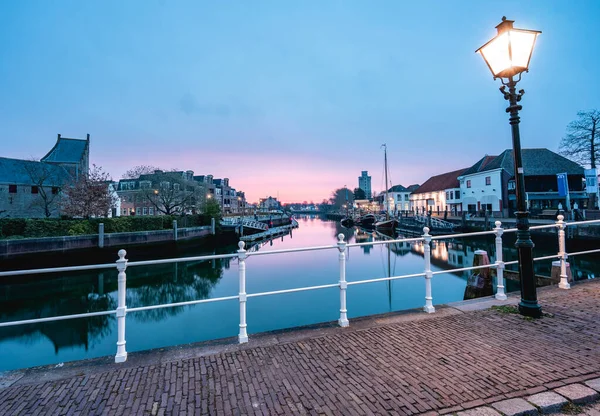 Early morning sunrise in the city center of Zierikzee, Zeeland, The Netherlands.