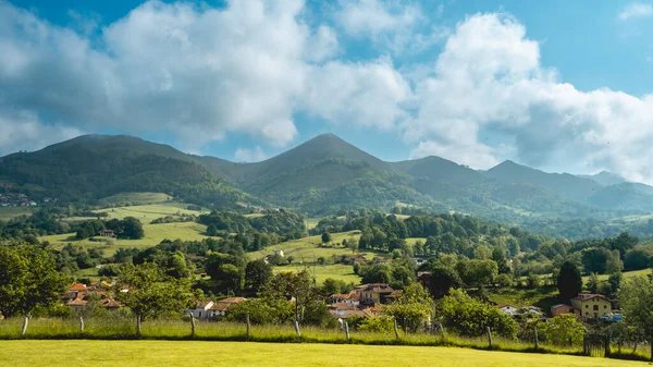 stock image The beautiful green mountains in Covadonga, austerias, Spain.