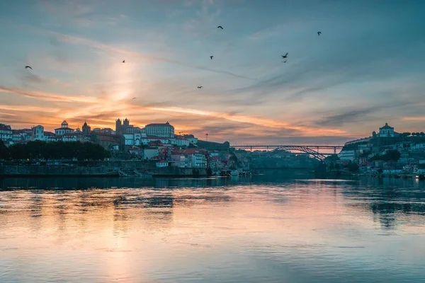 Vyhlídka Město Porto Při Východu Slunce Porto Portugalsko Června 2023 — Stock fotografie