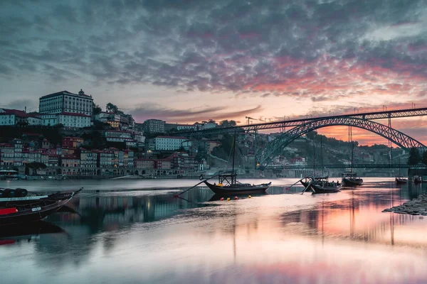 Центр Порто Дору Знаменитыми Лодками Июня 2023 Года — стоковое фото
