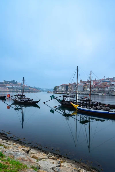 Porto Beroemde Rabelo Boten Porto Portugal Juli 2023 — Stockfoto