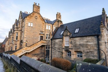 Edinburgh İskoçya 'da güzel eski evler.