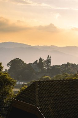 So Paulo, Brezilya 'nın kırsalında güzel bir günbatımı.